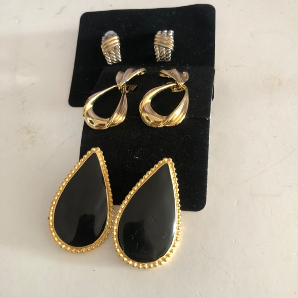 Three sets of vintage clip on earrings. Can be worn togeather or separate. - Picture 8 of 8